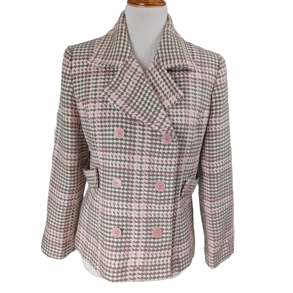 NORTON MCNAUGHTON PETITE HOUNDSTOOTH JACKET SIZE 10P